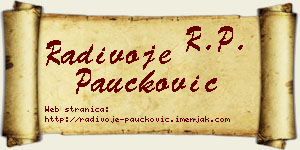 Radivoje Paučković vizit kartica